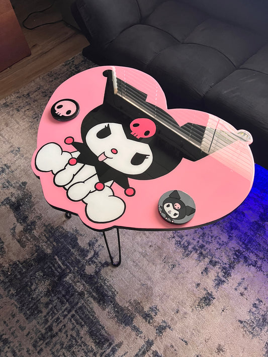 Kuromi Heart Coffee Table + 2 Coasters